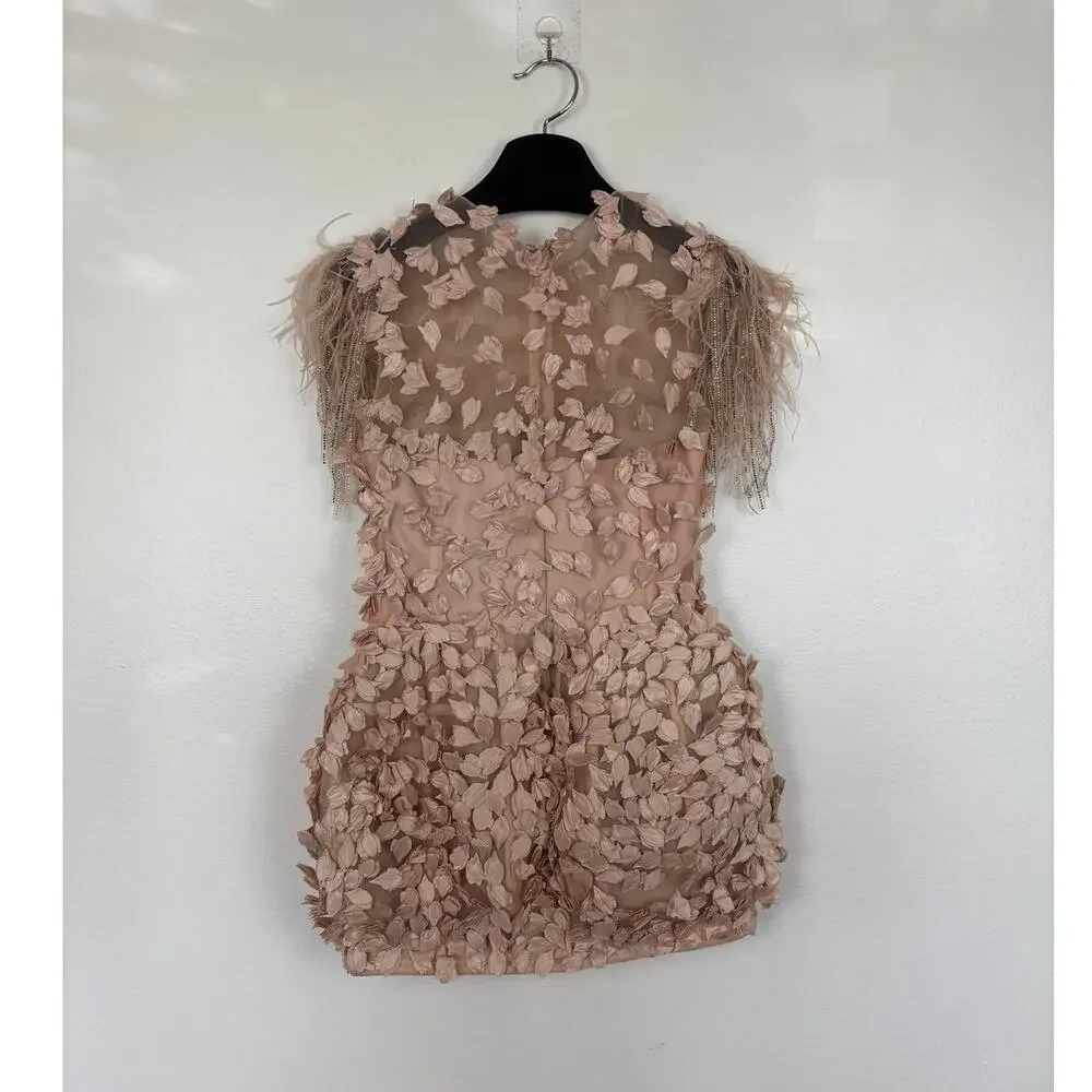 NWT Gemy Maalouf Avant Garde Floral Applique Structure Hoop Skirt Mini Dress 6 - Picture 3 of 9